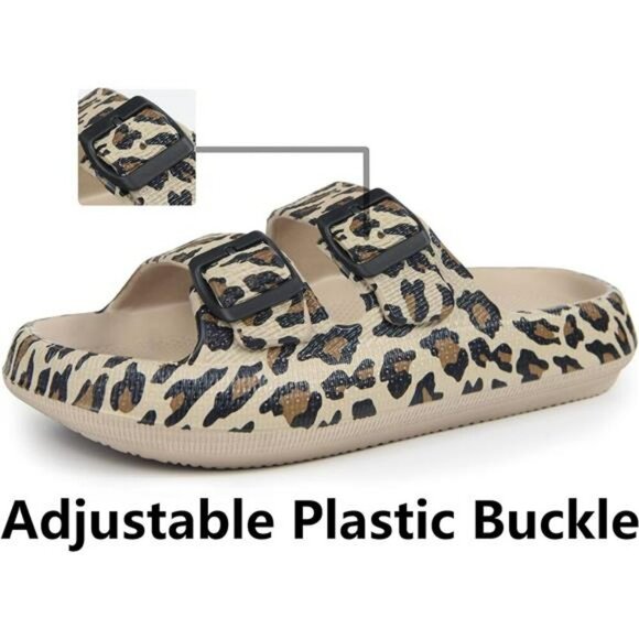 Double Buckle EVA Pillow Slides Waterproof Sandals Comfort Slip On Shoes - Picture 2 of 7